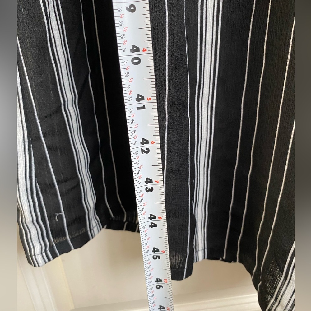 AUW Black and White Striped Long Sleeve Dress - Picture 7 of 14